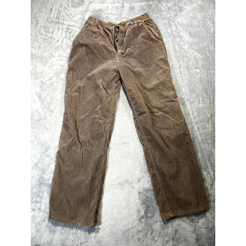 Vintage 70s 80s Sears Womens 16 Perma Prest Brown Corduroy Work Pants Baggy